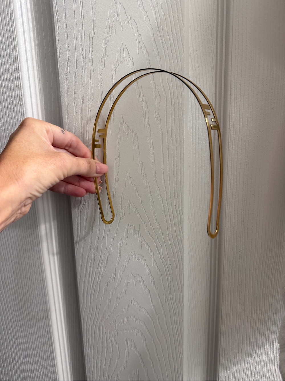 Fendi Gold U-Shaped Medal Headband with Gold Finish - Picture 3 of 5